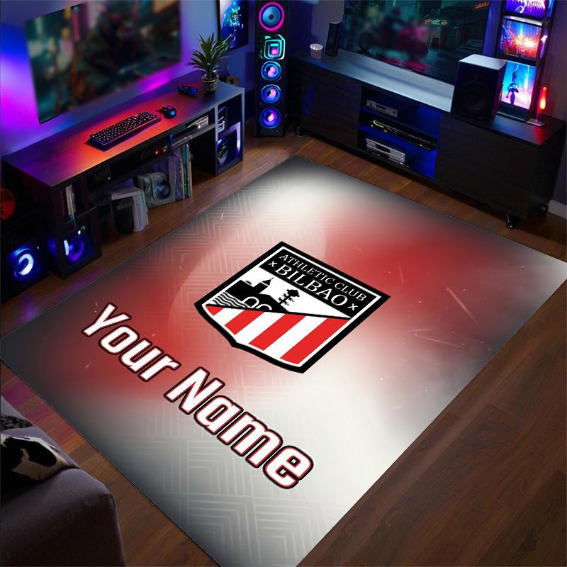 Crystal Velvet Rug Athletic Bilbao FC Print Custom Name Text Floor Mat Home Decor