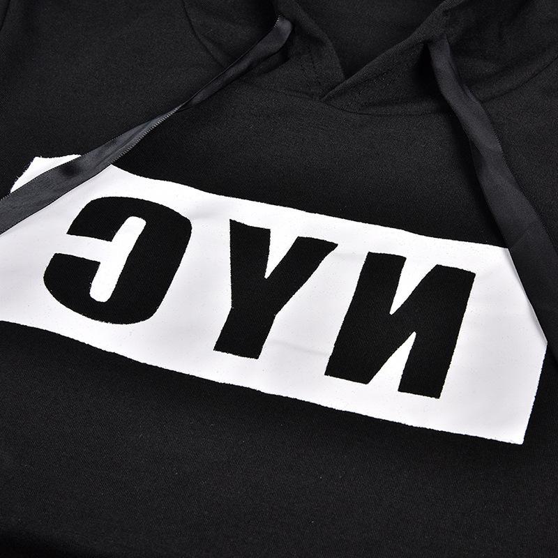 Dámská móda mikina se vzorem písmena ležérní krátký rukáv stahovací šňůrka zip s kapucí bodycon krátké šaty