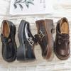 Fashion Vintage Block Women's Shoes Thick Sole Sen Women's Japanese Mary Jane Single Shoes Cute Big Head JK Small Leather Shoes