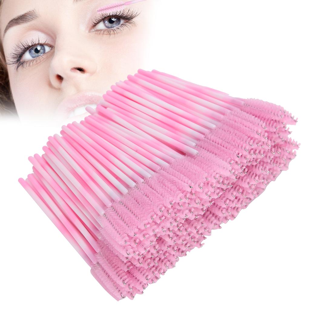 200 Stück Einweg Tragbare Wimpernbürste Reise Mascara Wimpernbürste Make-up Werkzeug Zubehör Rosa