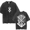 Camiseta Estampada Gráfica Clásica Oscura Anime Berserk Beherit Guts Griffith para Hombre Mujer Retro Lavada Cuello Redondo Algodón Holgada Casual Oversized Top Verano Nueva Camiseta
