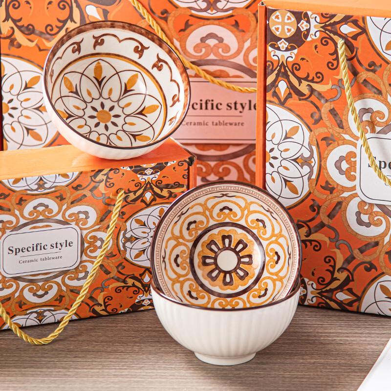Moroccan Style Ceramic Bowl & Chopsticks Gift Set