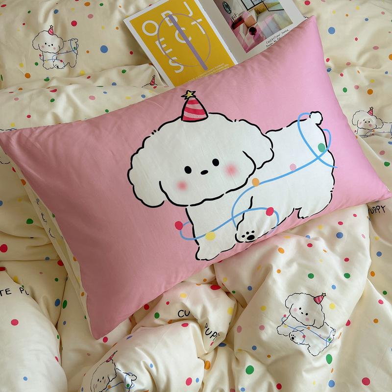 Cztero-częściowy Słodki Mały Świeży Bawełniany Trzy-częściowy Poszwa na Kołdrę Arkusz Łóżkowy Zestaw Dormitory