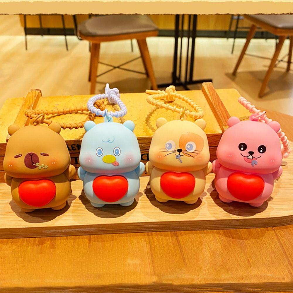 

Soft Cartoon Animal Squeeze Toys PVC Bag Pendant Cute Relief Relax Toys Capybara