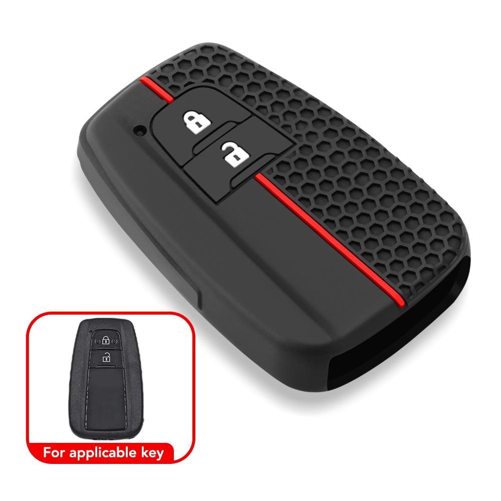 2/3/4 Buttons Silicone Car Key Case Cover Fob Holder for Toyota Prius Camry Corolla Avalon CHR RAV4 Land Cruiser Prado Key Chain