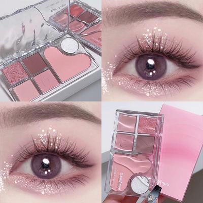Daimanpu Water Moon Six-Color Matte Eyeshadow Palette: Fine Texture, Long-lasting, Perfect for Daily Beauty and Easy Student Makeup.