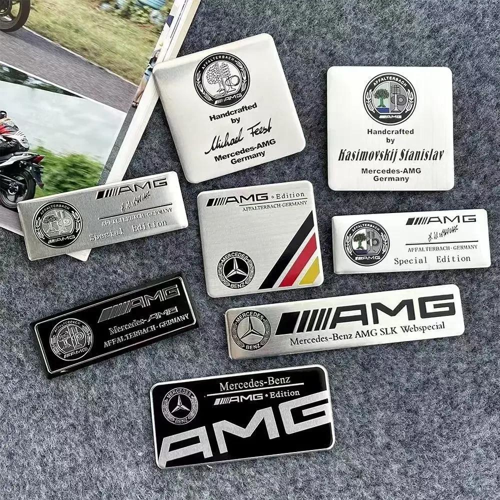 3D Aluminum Car Body Trunk Decoration Badge Sticker Auto Accessories AMG W108 W124 W126 W140 CLE A B C D Class For Mercedes Benz