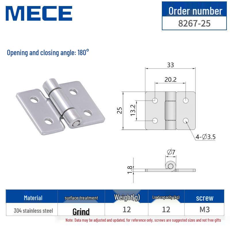 304 Stainless Steel Thickened Cabinet & Wooden Door Hinges