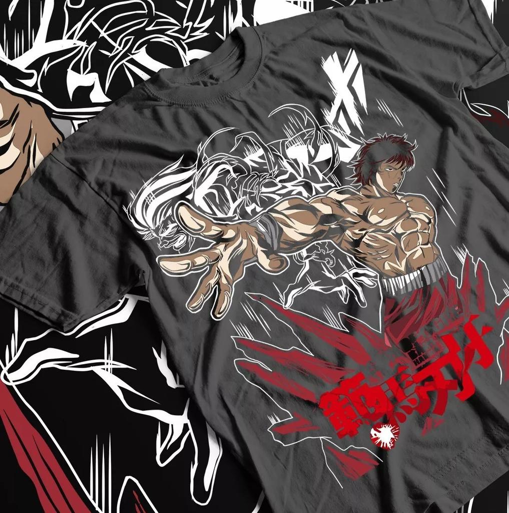 Baki The Grappler TShirt Gym Workout Unisex Graphic Tee Yuj Shirt Black S4XL