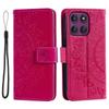 For Motorola Moto G86 5G Stand Case Imprinted Totem PU Leather Wallet Phone Cover with Wrist Strap