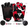 Gants d'haltérophilie - RDX Fitness - Rouge - Antidérapants - Rembourrés - Bandages poignets 50 cm
