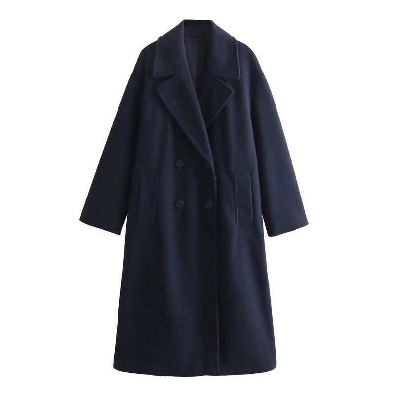 

Western Style Winter New Women clothes Slimming Versatile Fashion Soft Loose Coat Outerwear 3046269 704 SEA BLUE S