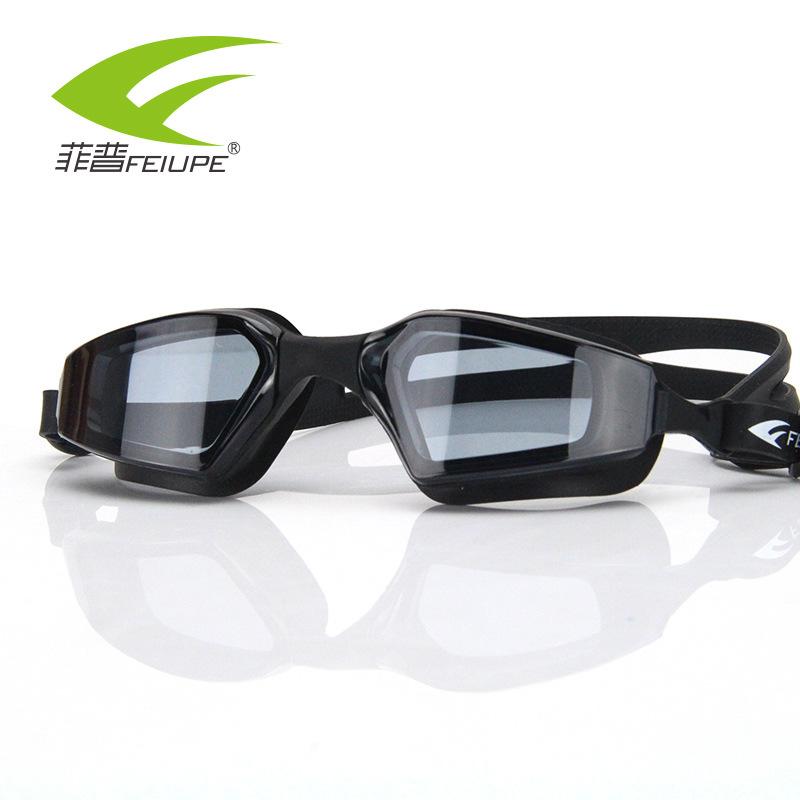 High-definition swimming goggles for women and men, waterproof, anti-fog, fully transparent, large-frame swimming goggles, casual swimming goggles чёрный