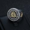 Vintage Style Men's Celtic Knot Ring Viking Norse Triangle Symbol Valknut Ring