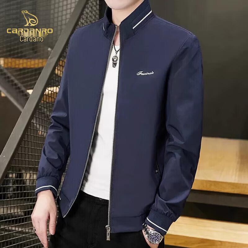 CARDANRO Men's Slim-Fit Stand-Collar Casual Jacket