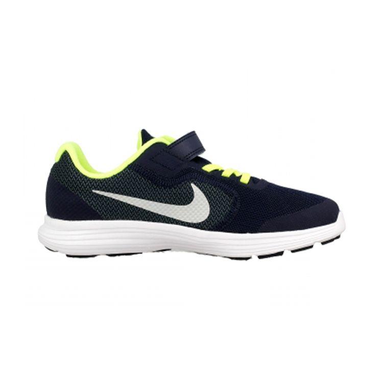 Nike Revolution 3 Comfortable Versatile Non-Slip Shock Absorbing Durable Lightweight Low-Top Kids Running Shoes Kids Sneaker Deep-Blue 819414-404