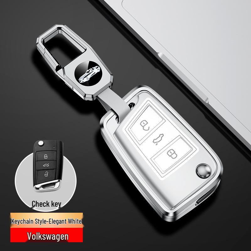 Volkswagen Car Key Case for Lavida, Bora, Tiguan, Santana, Sagitar, Polo, Jetta - Aluminum Alloy Cover