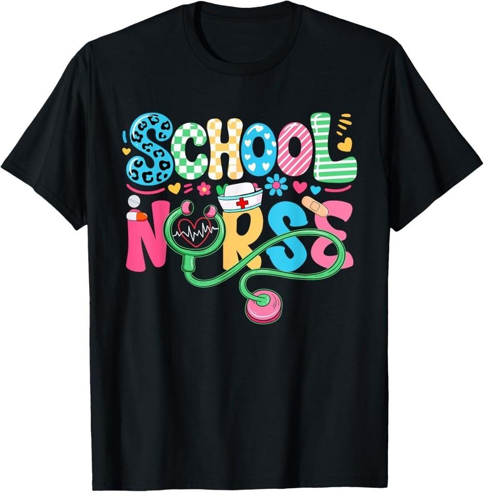 School Nurse Colorful Costume Back To School Nursing Job T-Shirt M