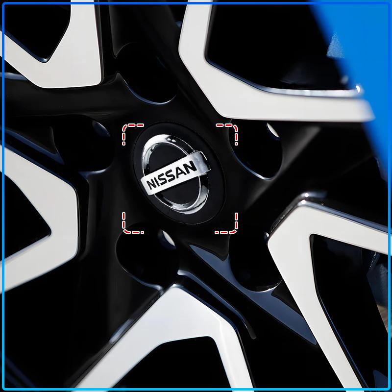 4 Pièces 60MM Cache-Moyeux de Roue de Voiture Anti-Poussière Emblème à Clipser Cache-Roue pour Nissan Nismo Qashqai X J10 J11 Trail Tiida Teana Skyline Juke X-trail