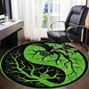 1pc Yin Yang Tree Office Round Area Rug, Indoor Mat Suitable For Office, Under Office Chairs Bedroom Living Room Home Decor205