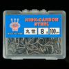 100Pcs Boxed Marusei Hooks Crooked Barbed Sharp Black High Carbon Steel Wild Fishing Hooks
