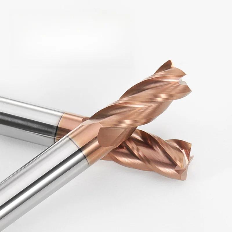 4 Flutes HRC55 Carbide End Mill Milling Cutter Alloy Coating Tungsten Steel Endmill Cutting Tool CNC Cutting Tool Milling Cutter