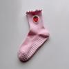 Yoga Socks - Women's Mid-calf Socks with Lace Embroidery and Anti-slip Design for Pilates Fitness and Exercise on The Floor.