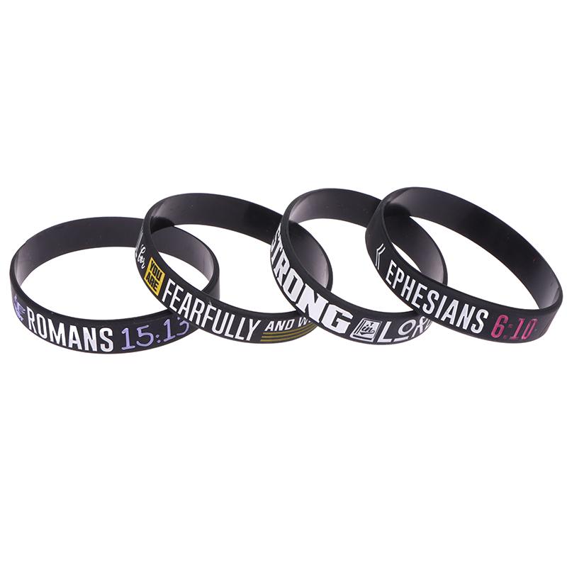 13ks Víra Věř Mír Milost Bible Křesťanský Náboženský Náramek Sportovní Silikonové Náramky Gumový Náramek