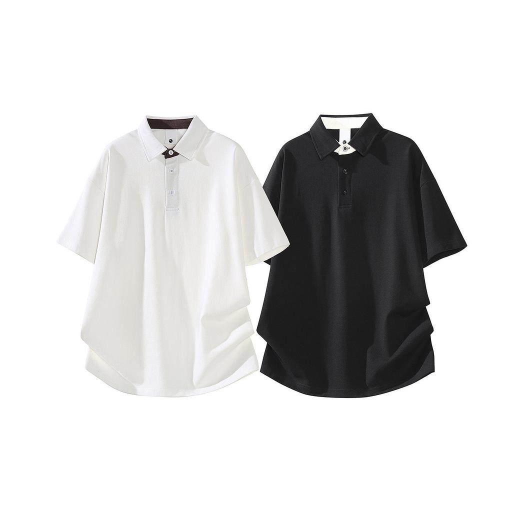 Trendy 2026 Men's Japanese-Style Loose Fit Short Sleeve Polo Shirt