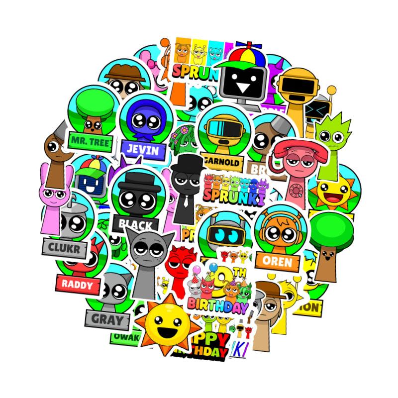 50/100 Unique Incredibox Plush Rhythm Box Graffiti Computer Decoration Music Hip Hop Game Stickers