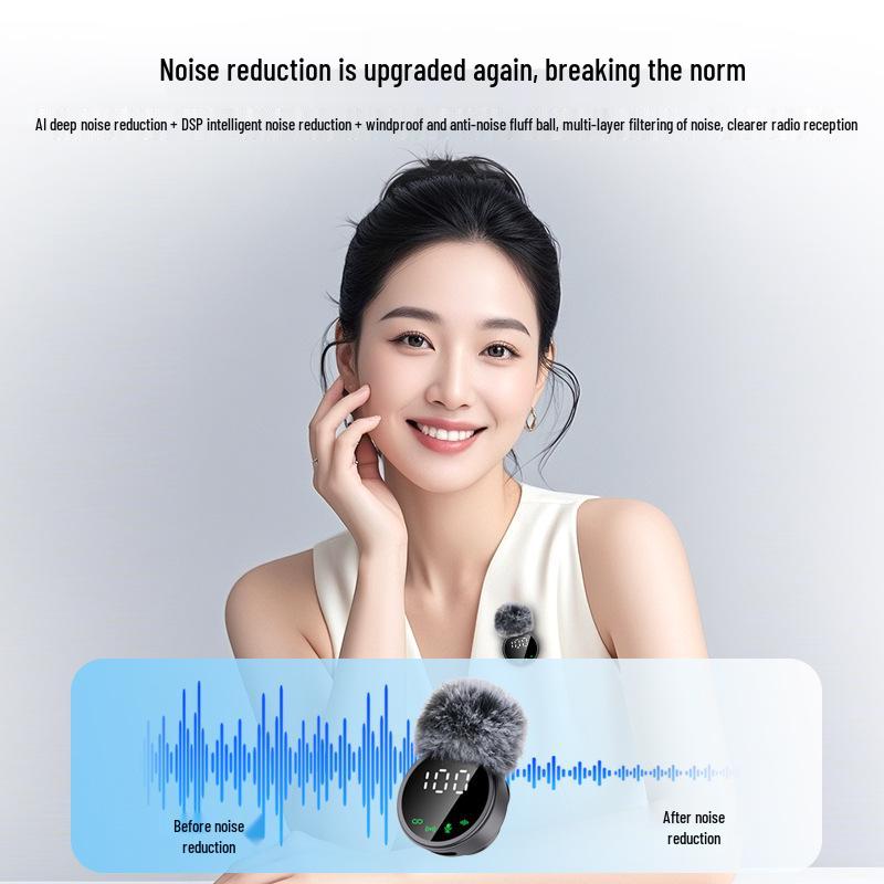 A8 Wireless Lavalier Microphone: 3-in-1 Noise Reduction for Outdoor Live Audio Recording & Universal Camera Use