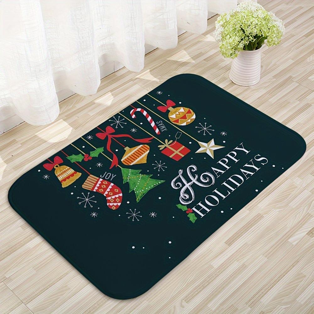 Green Christmas Welcome Rug Doormat Living Room Bedroom Entry Floor Mat Dining Room Soft Mat Lounge Room Rug Festival Home Decor