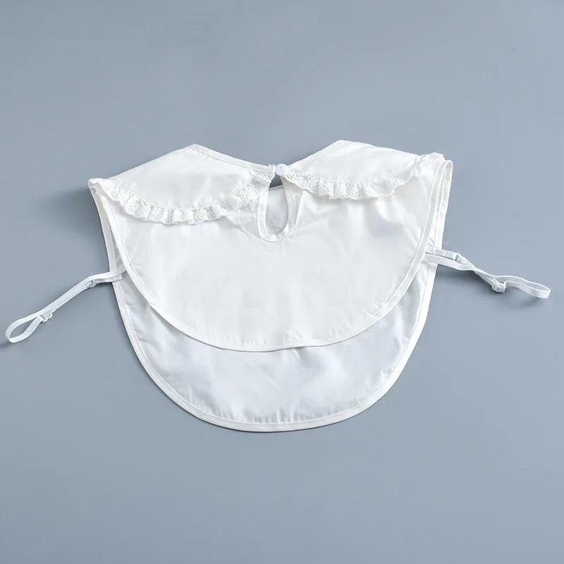 Damen Hemd Abnehmbarer Falscher Kragen Mädchen Rüschen Spitze Floral Weiß Halbes Hemd Halskette Schal Schulterwickel Falscher Kragen
