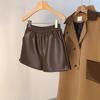 Women's Fall Winter Plus Size High Waisted Loose Slimming Casual PU Leather Shorts Black Outer Wear Fall Spring A Line Pants Mini Shorts
