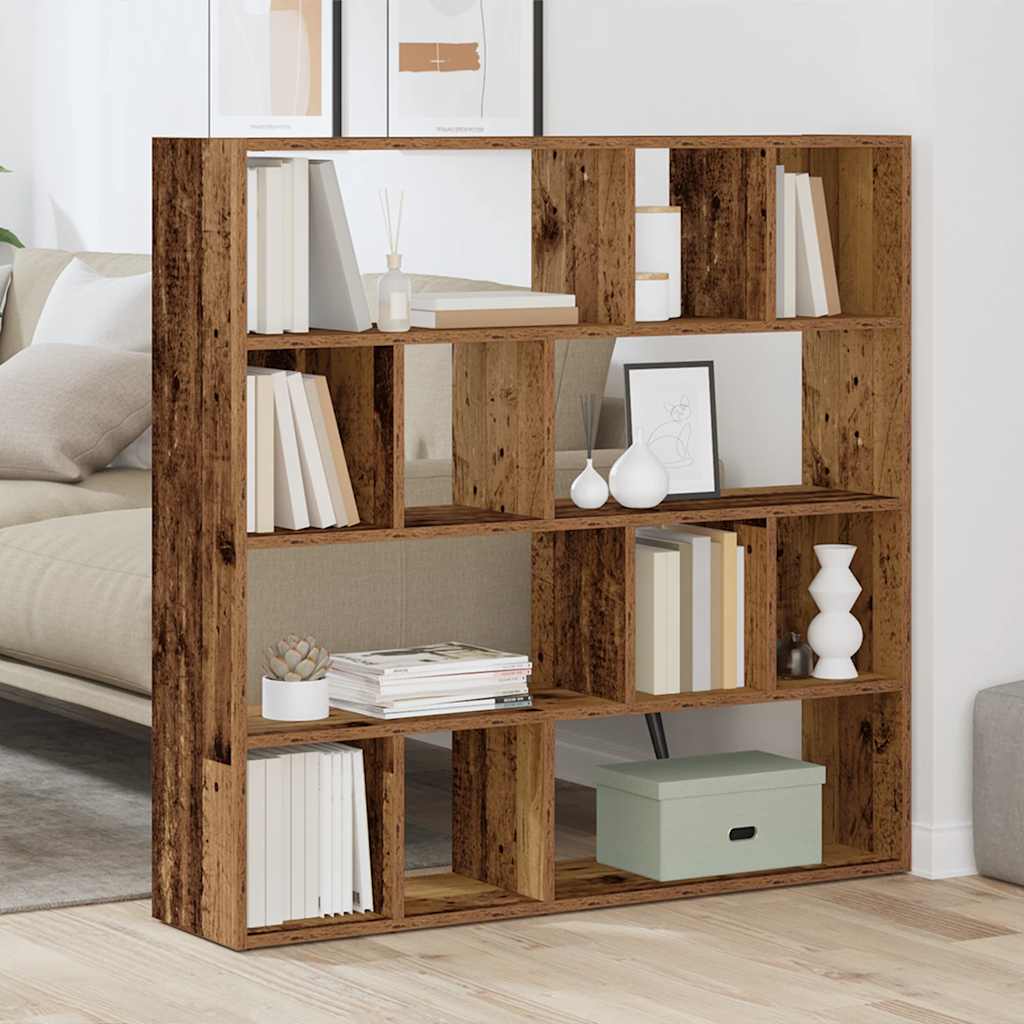 Bookshelf Room Divider with Vintage Wood Look 105 x 24 x 102 cm