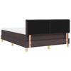 Box Spring Bed with Cushions Dark Brown 140 X 190 Cm Fabric