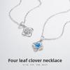 S925 Silver Lucky Clover Necklace Female, Japanese and Korean Simple Student Mori Flower Pendant Collarbone Chain Neck Chain Jewelry Gift