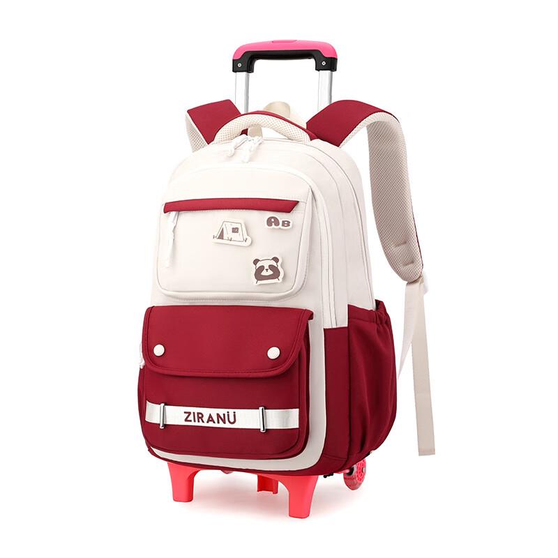 ZIRANYU 6-Wheel Stair Climbing Rolling School Backpack Two-Wheel