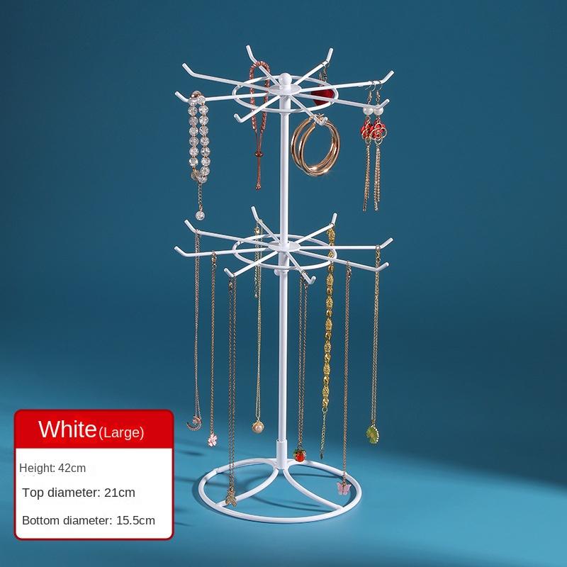 Metal Double-Layer Jewelry Display Stand Necklace Bracelet String Hanger Hair Accessories Rack Jewelry Storage Organizer