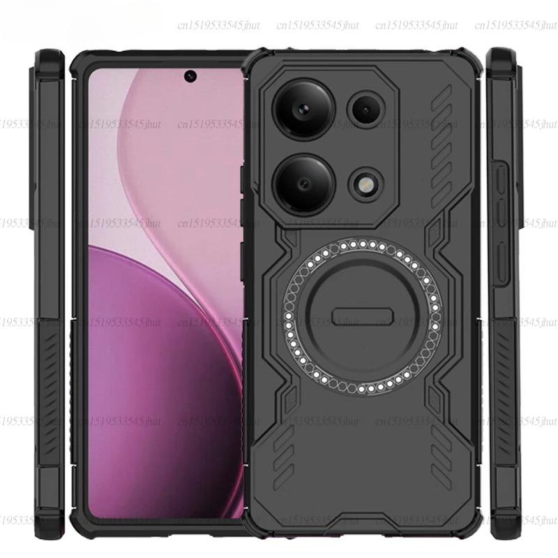 Armor Case For Xiaomi Redmi Note 14S Magnetic Adsorption Wireless Charge Cover For Redmi Note 14S Case For Redmi Note 14S Case