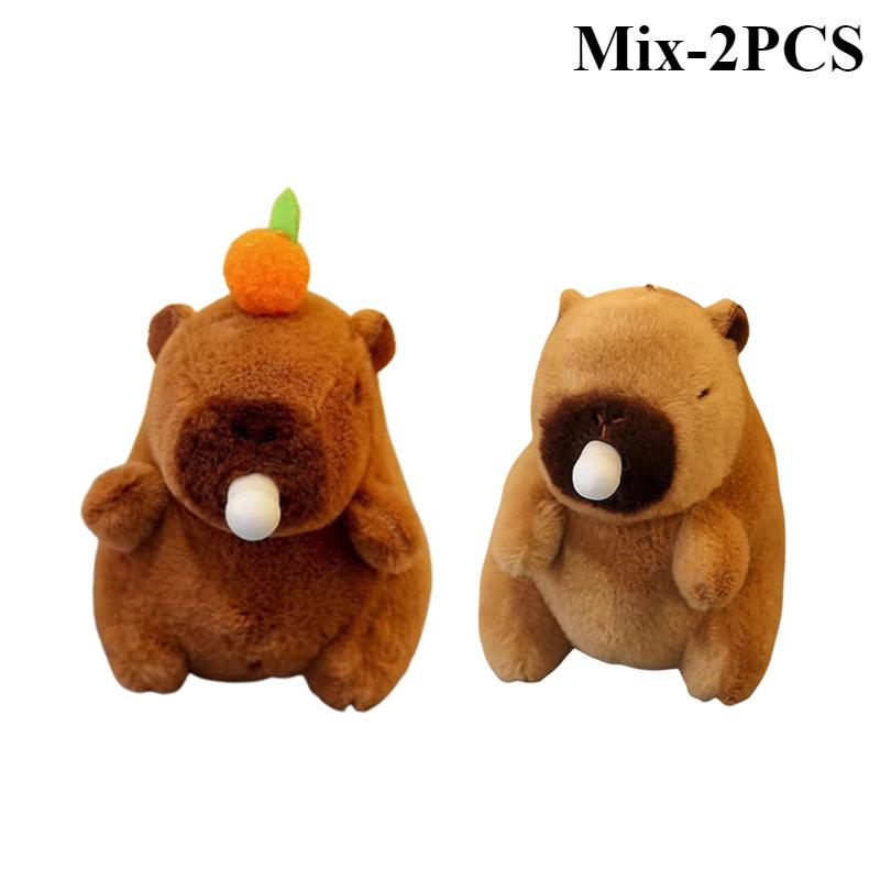 1-20PCS Spit Bubble Capybara Plush Keychain Capybara Pendant Plush Toy Bag Pendant Doll Gift Pendant Cute Car Keychain
