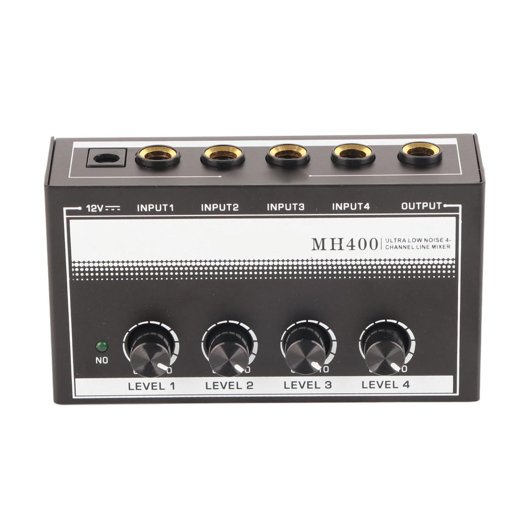 4?Channel Line Mixer Mini Metal Ultra Low Noise Hub Microphone Audio Equipment MH400US Plug 110V