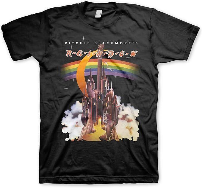 Rainbow Album Cover T-Shirt - Ritchie Blackmore - New - Band Tees Unisex T-Shirt L