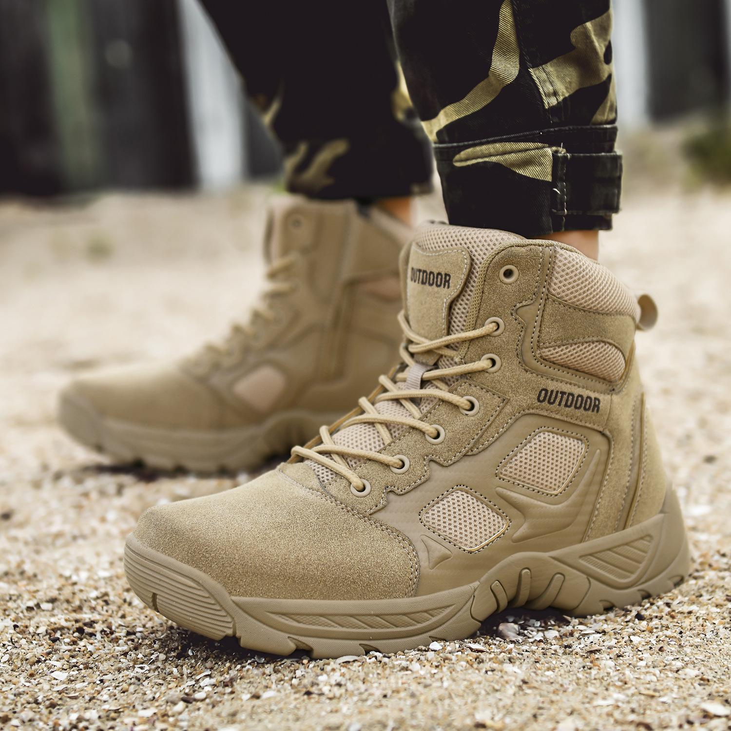 Men s Breathable Non-slip Tactical Combat Boots - Lightweight, Wear-resistant Desert Military Boots for Autumn 40 песочный