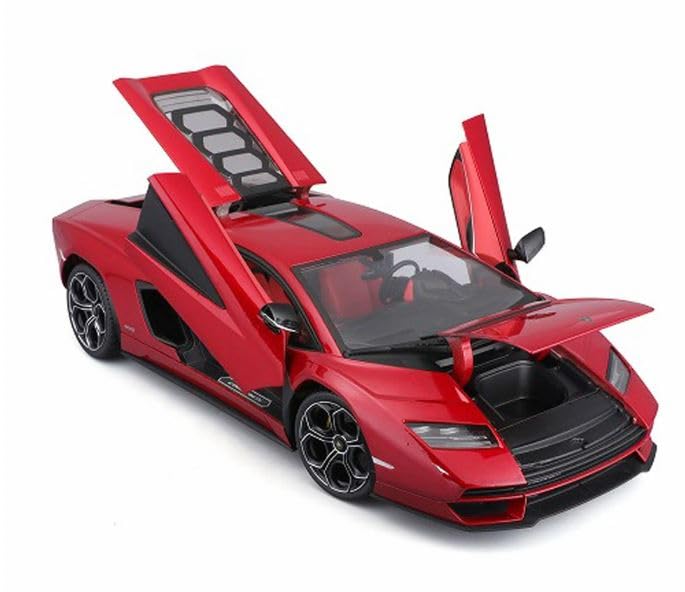 Maisto Lamborghini Countach LPI800-4 Red 1/18 Scale Special Edition Model with Display Base, Openable Doors, and Working Suspension