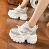Thick-soled inner height increase dad shoes women's 2025 spring new rhinestone breathable single shoes small versatile casual women's shoes