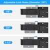 Heavy Duty Metal Flip Latches Adjustable Gate Bar Latch with Padlock Holes for Wooden Door Security Cabinet Furniture, Lock Set