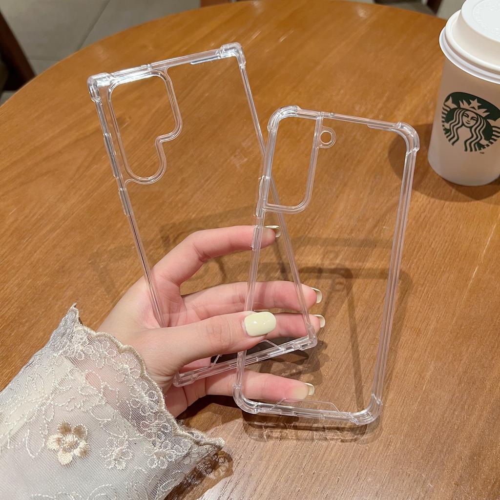 Transparent Shockproof Case for Samsung S23 S22 S21 S20 FE Plus Ultra A22 5G A12 A32 A52 A72 A42 A33 A53 A73 A13 Acrylic Cover