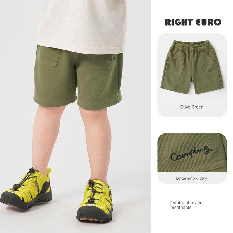 Boys  Mountain-Style Sports Shorts, New Summer Children s Clothing, Baby Casual Shorts, Toddler Summer Shorts Olive green 130