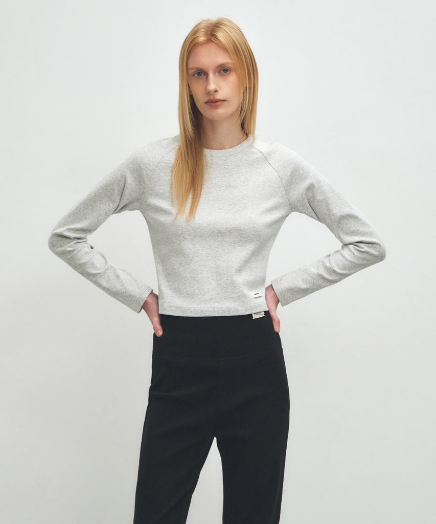 Malittepeulangsowajeobeo W Basic Crop Long Sleeve Light Heather Gray